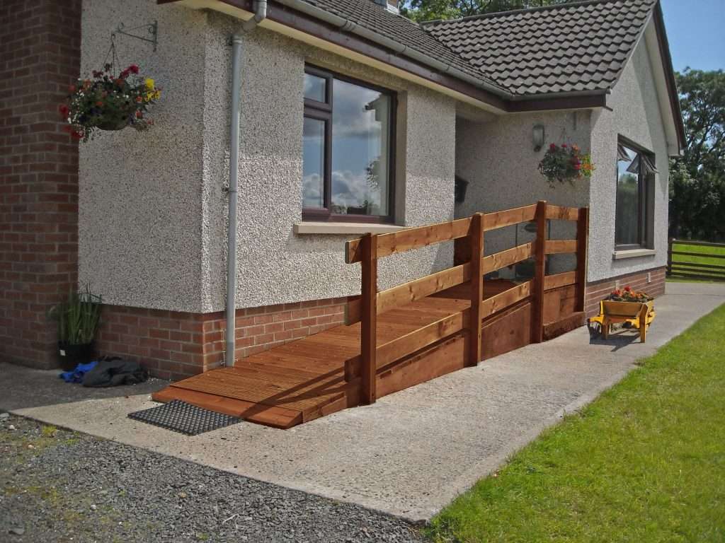 wheelchair ramp installed in from of home